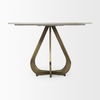 Laurent 48' Marble Top Gold Metal Base Dining Table thumbnail 5
