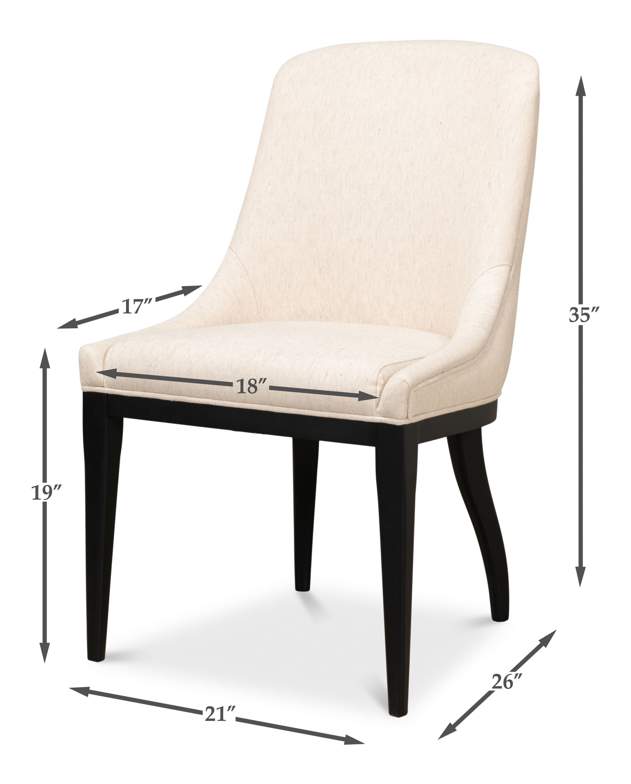 Claire Dining Chair, by Sarreid, 21" length x 26" width x 35" height View 13