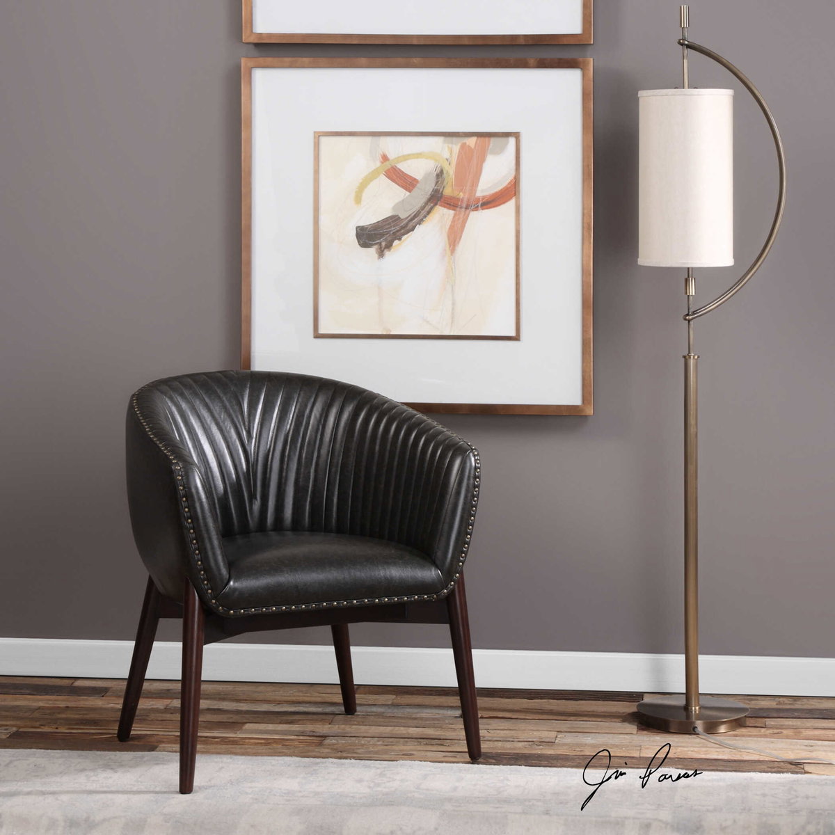 Anders Chenille Accent Chair, by Uttermost, 28" width x 31" height x 27" depth View 8