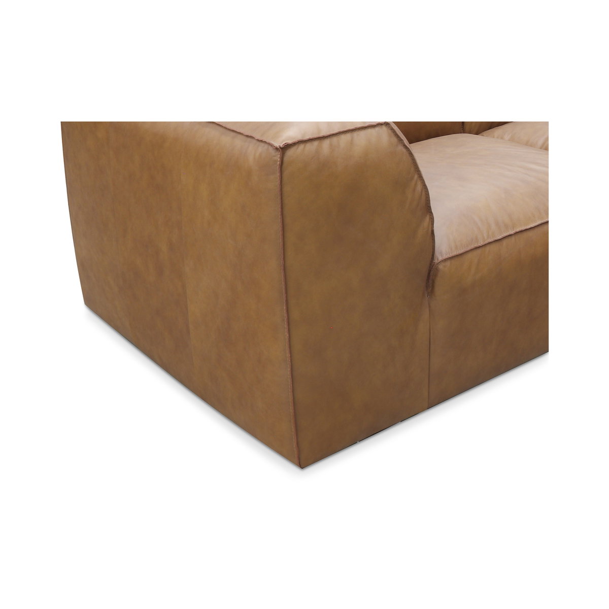 Form Dream Modular Sectional Sonoran Tan Leather, Sectional Sofa by Moe's Home, 112" width x 26" height x 102.5" depth View 5