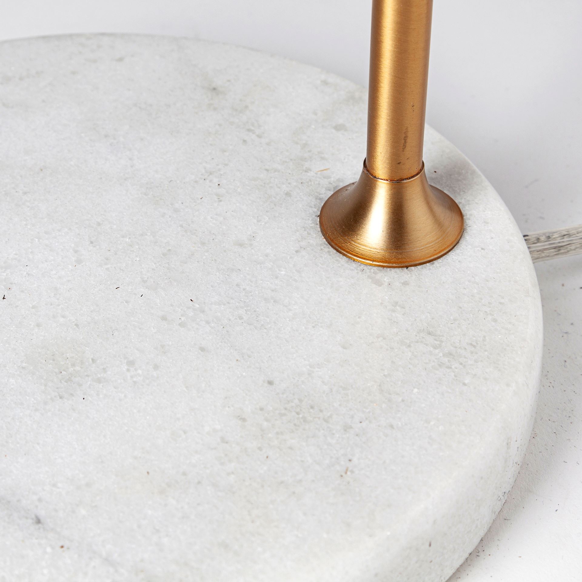 Sanderson (21.8'H) Gold Metal Shade White Marble Base Table Lamp large image 