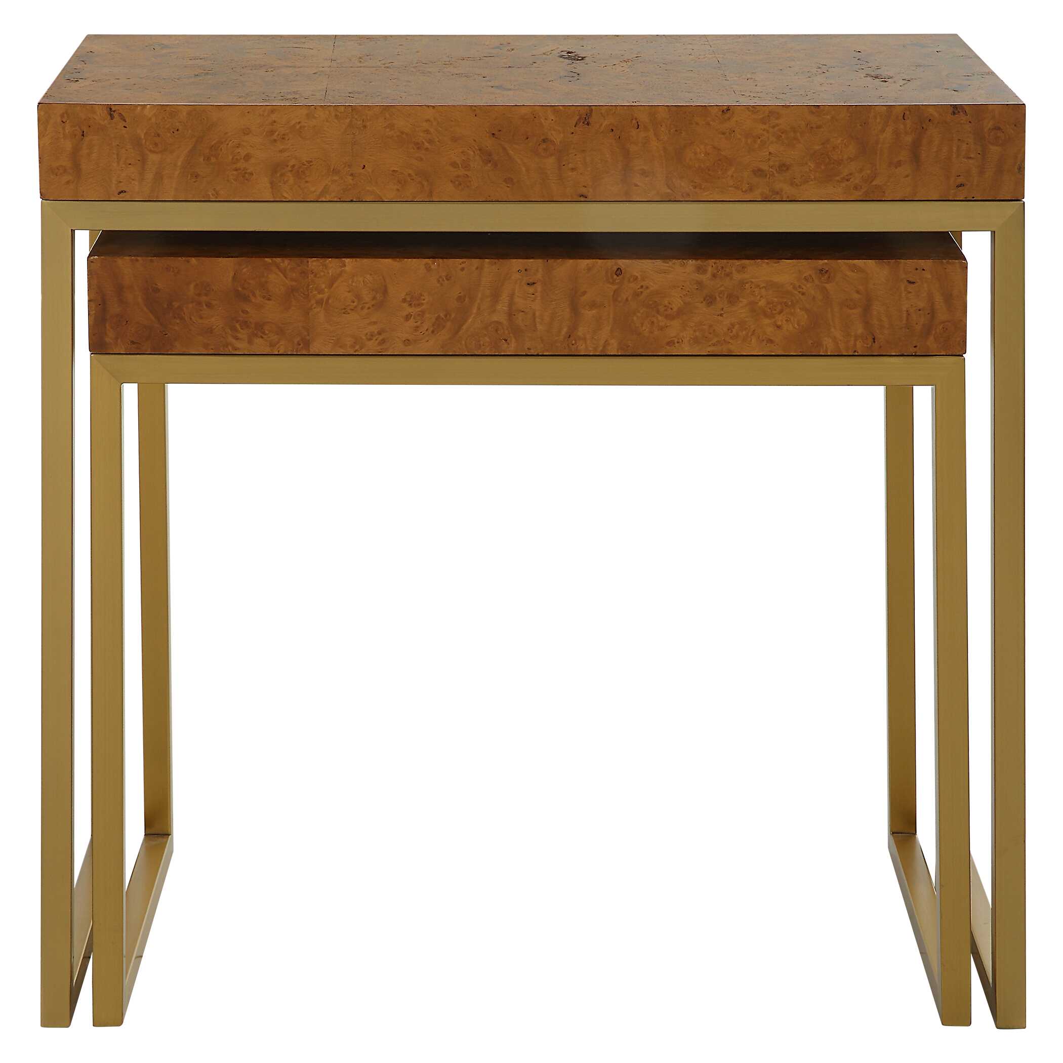 Burl-esque Wooden Nesting Tables Set/2, Furniture by Uttermost, 24.5" width x 24.5" height x 12" depth View 7