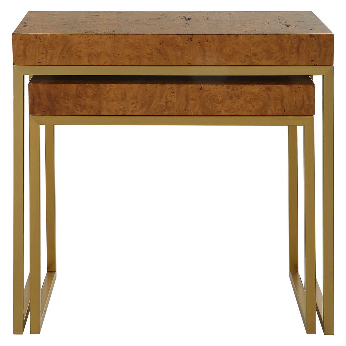 Burl-esque Wooden Nesting Tables Set/2, Side & End Table by Uttermost, 24.5" width x 24.5" height x 12" depth View 7