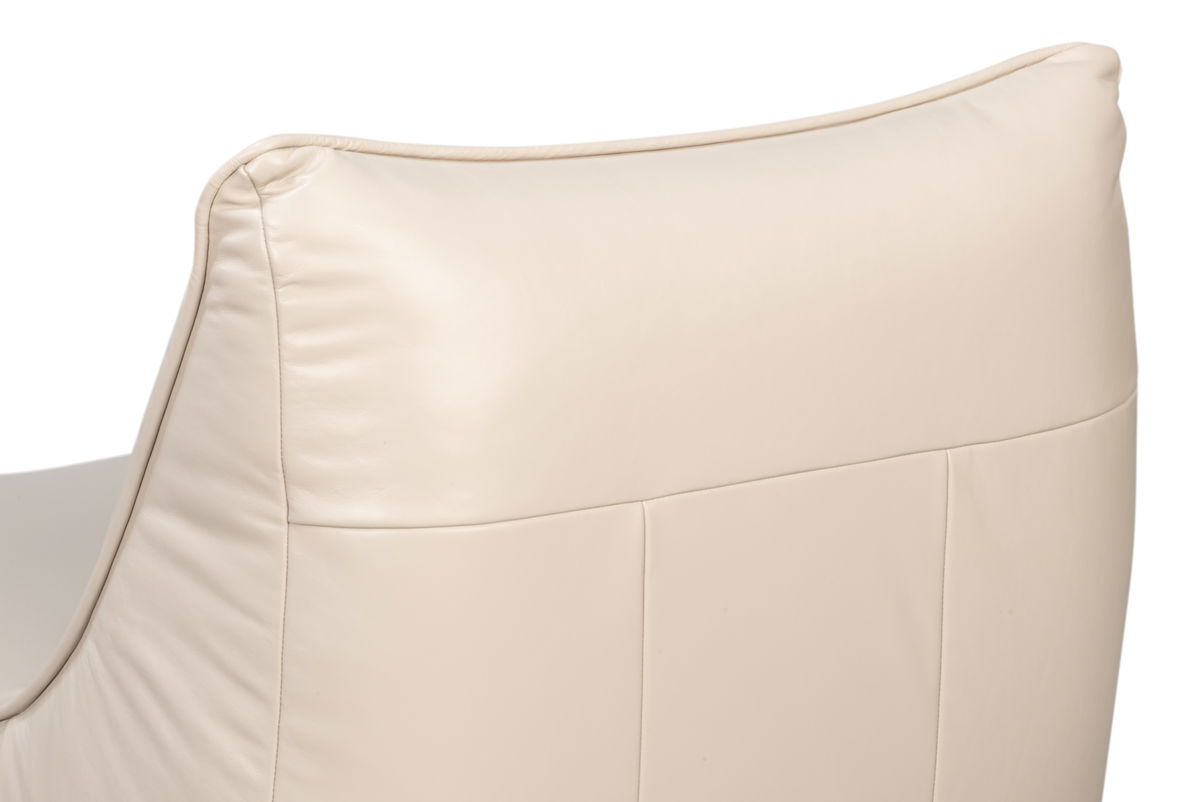 Kennett Swivel Chair Crystal White Leath, by Sarreid, 3' length x 2'9" width x 2'9" height View 3