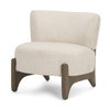 Vyra Dark Brown Wood with Cream Fabric Accent Chair, by Mercana, 26.97" length x 29.13" width x 27.55" height thumbnail 1