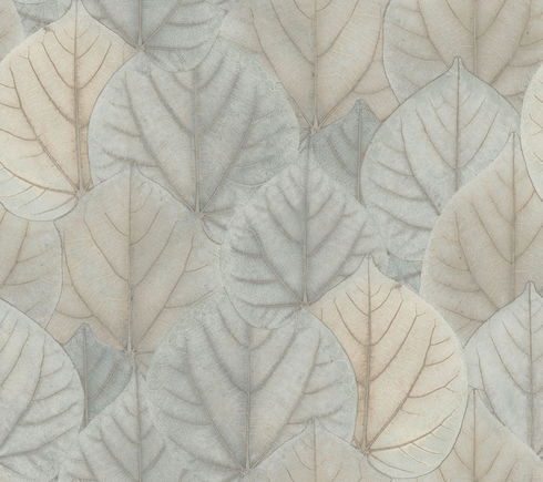 Leaf Concerto Blue & Taupe Peel & Stick Wallpaper