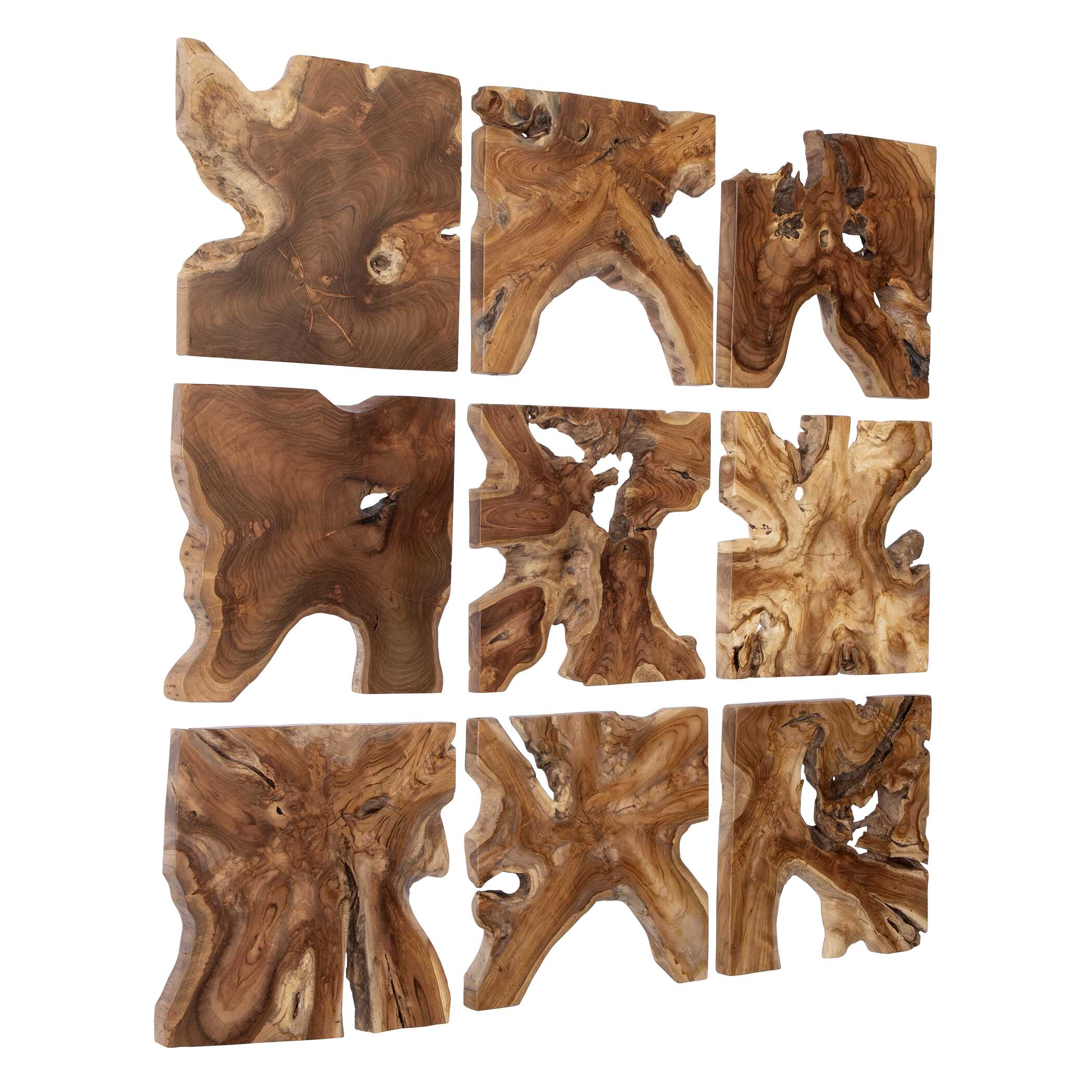 Talia Wood Wall Decor Set/9, Sculptural Wall Art by Uttermost, 16" width x 16" height x 1.37" depth View 5