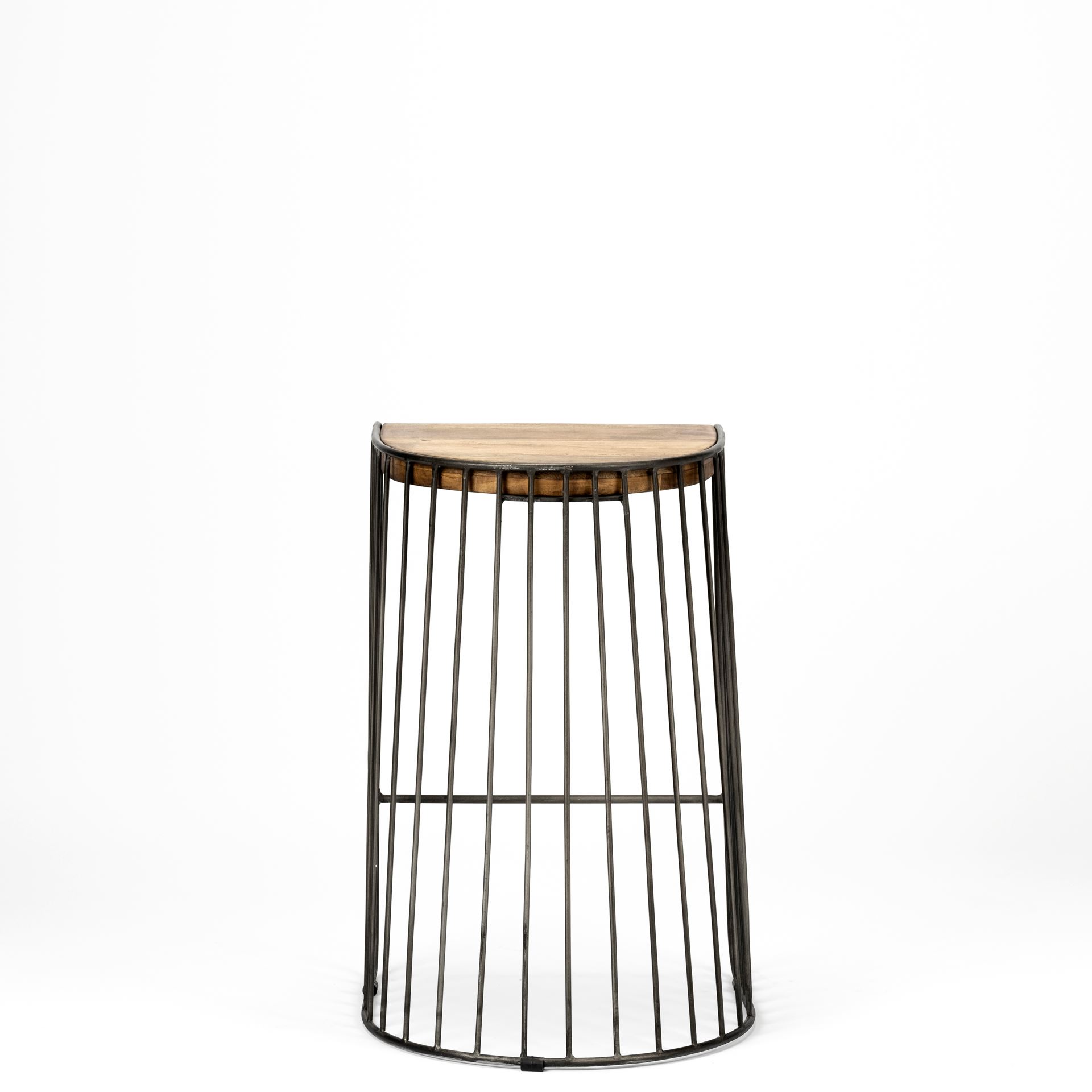 Seagram 25.6' Seat Height Brown Wood Seat Black Metal Frame Stool large image 