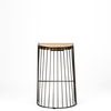Seagram 25.6' Seat Height Brown Wood Seat Black Metal Frame Stool thumbnail 4