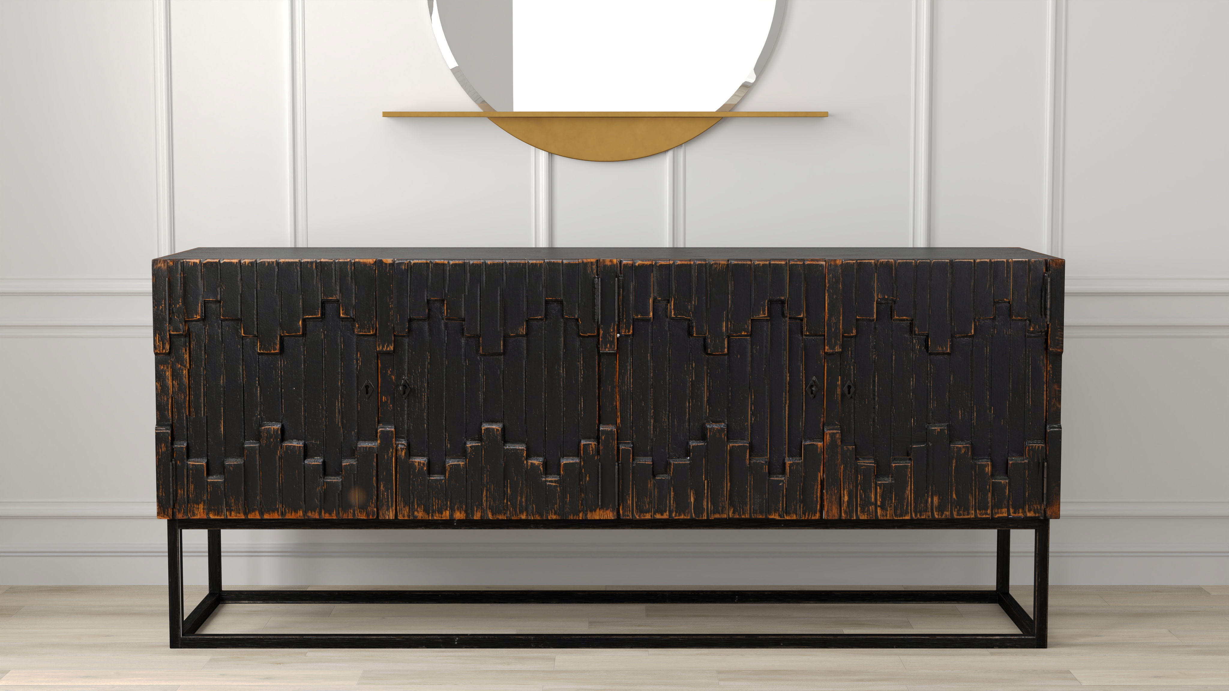 Aztec Sideboard, Black large image 