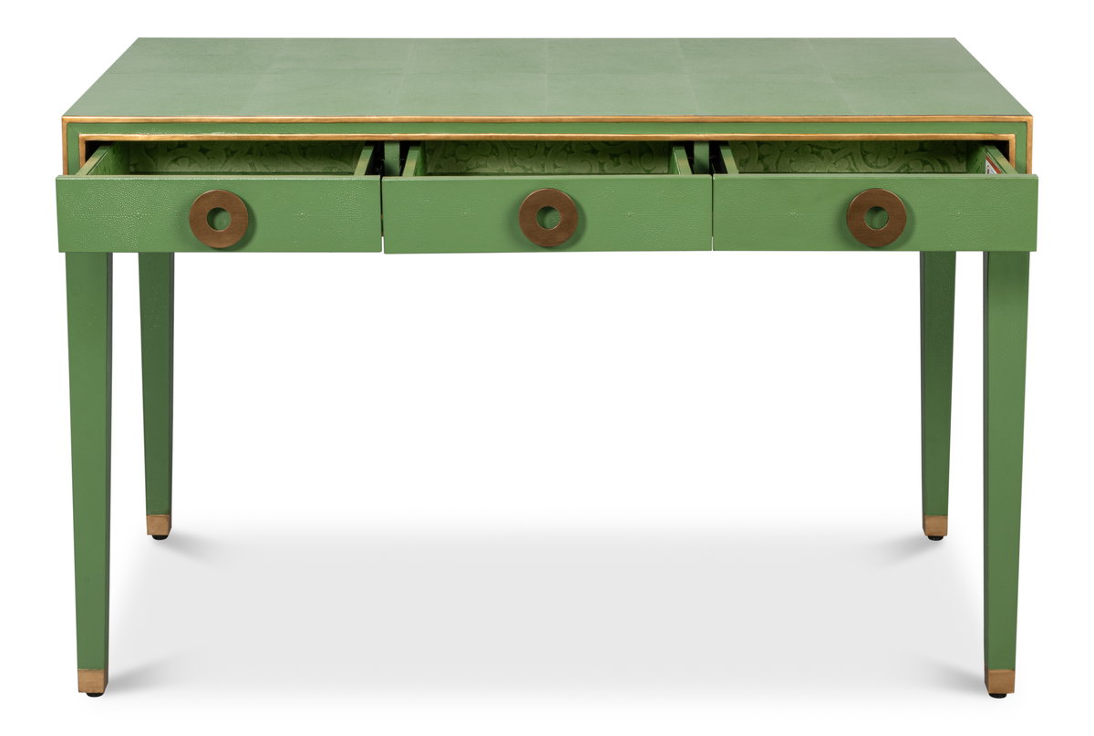 Gabriella Shagreen Desk/Table Watercress, by Sarreid, 2' length x 4' width x 2'6" height View 9
