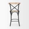 Etienne Low Back 26.25in Seat Counter Stool | Light Brown with Metal, Counter & Bar Stool by Mercana, 20.3" length x 22" width x 41.5" height thumbnail 6