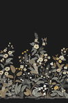 Peacock Black Wall Mural thumbnail 0