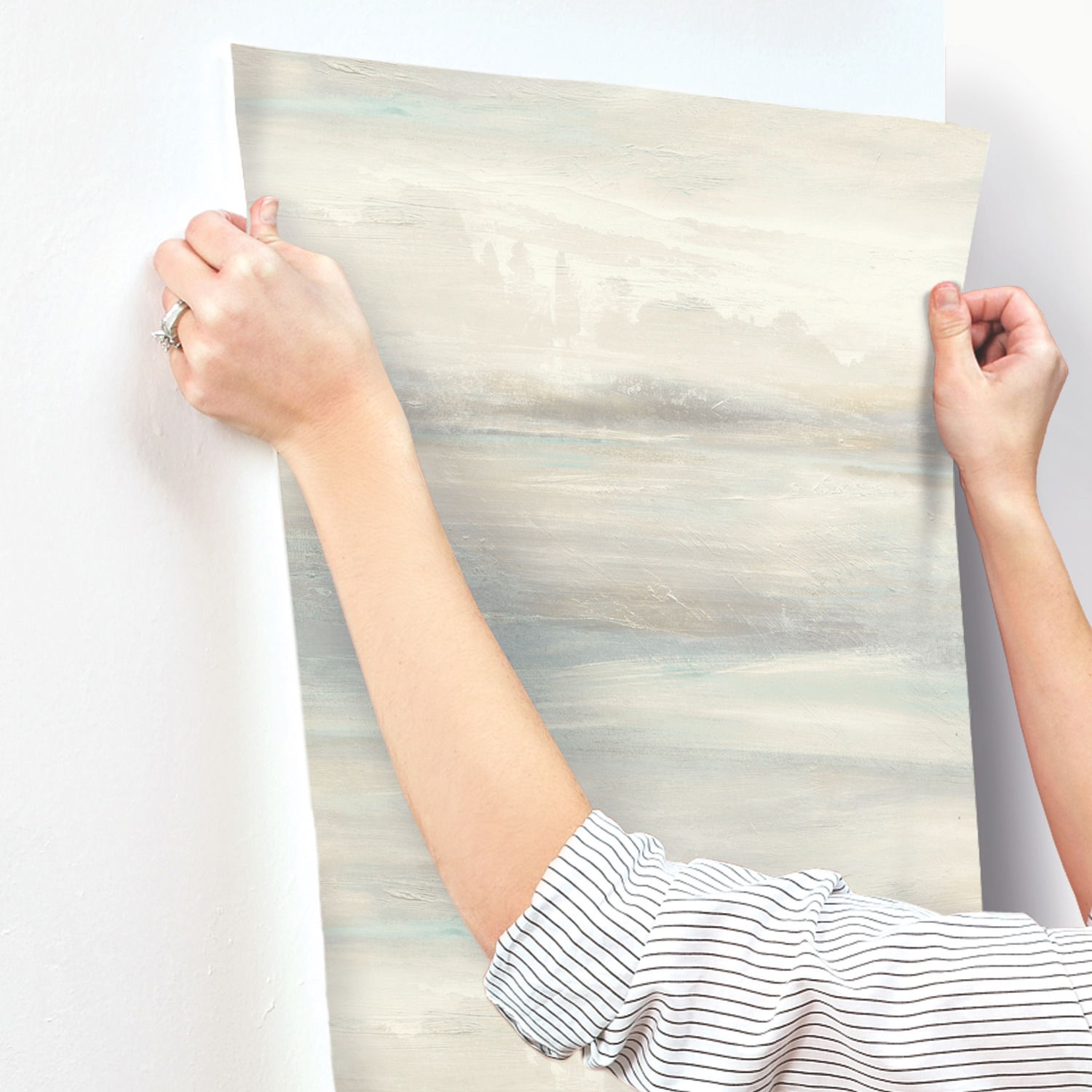 Soothing Mists Scenic Light Blue Wallpaper, by York Wall, 27' length x 2'3" width x 0.02" depth View 4