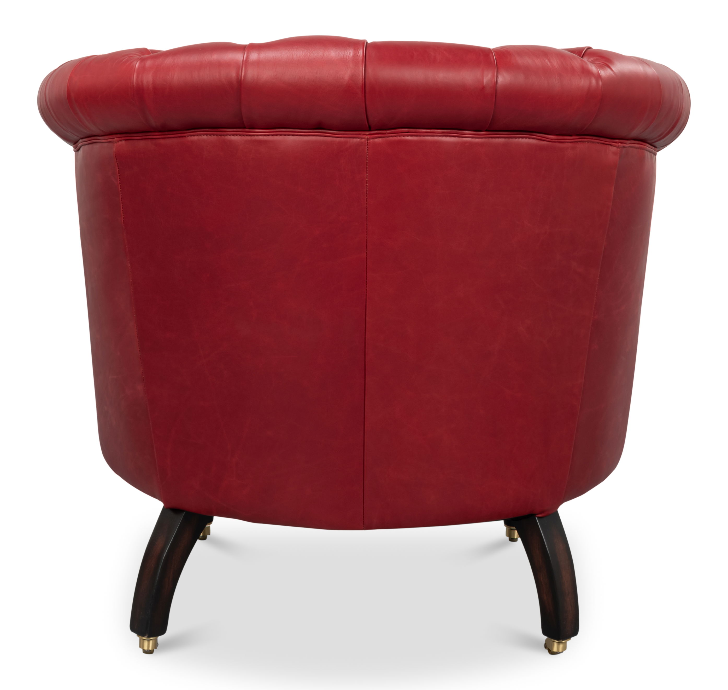 Bastian Armchair, New Rouge Leather, Seating by Sarreid, 33" length x 33" width x 31" height View 10