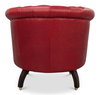 Bastian Armchair  New Rouge Leather, by Sarreid, 2'9" length x 2'9" width x 2'7" height thumbnail 10
