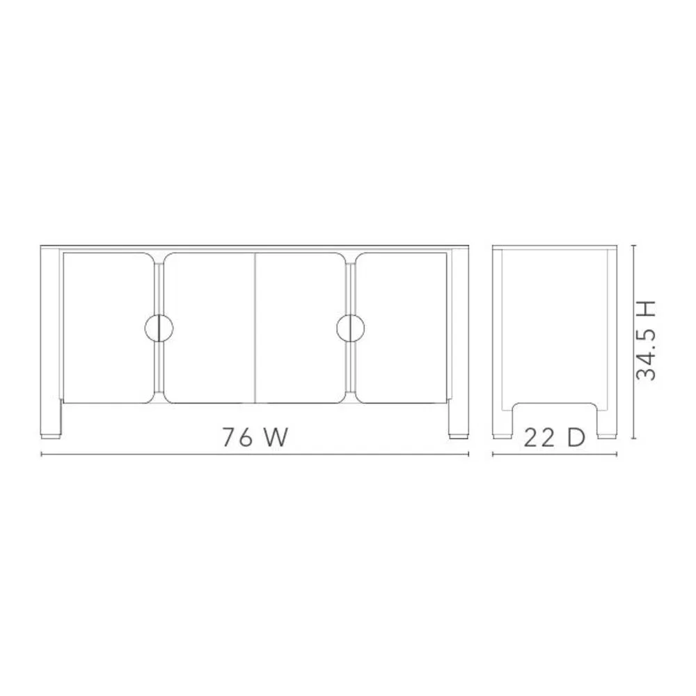 Nolan 76'' W Sideboard, Cabinets & Sideboard by Villa & House, 76" width x 34.5" height x 22" depth View 5