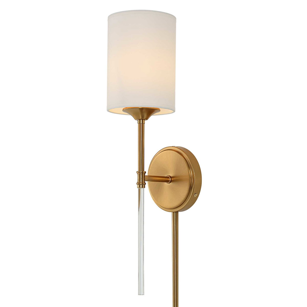 Awyr 1 Light Brass Sconce, by Uttermost, 5" width x 20" height x 6.5" depth View 6