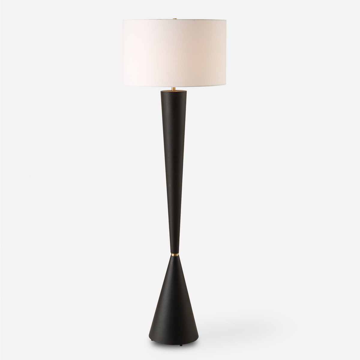 Layla Black Tapered Floor Lamp, by Uttermost, 20" width x 63.25" height x 20" depth View 1