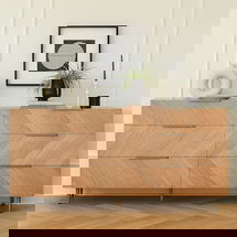 Online Designer Bedroom Nera 6-Drawer Double Dresser - Oak