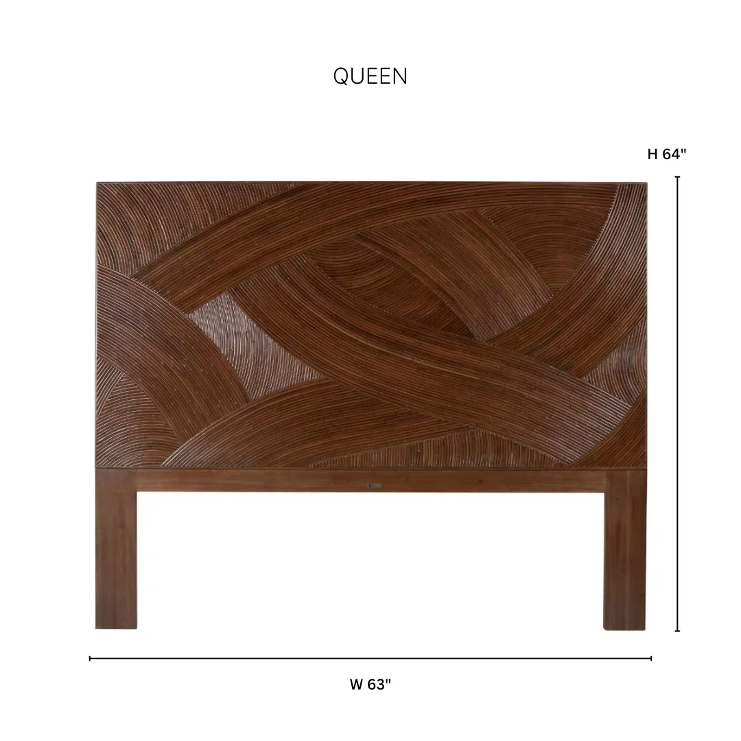 Swirl Rattan Headboard, Headboards & Footboard by David Francis Furniture, 63" width x 64" height x 1.5" depth View 4