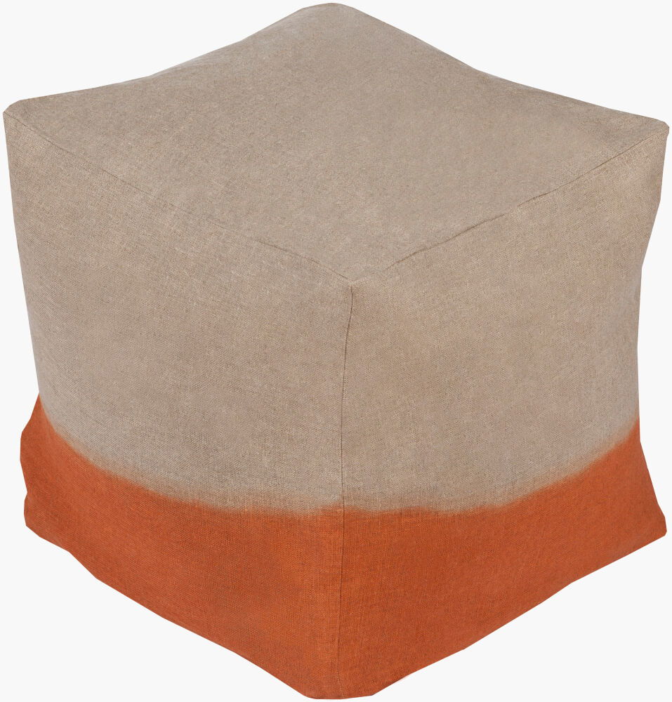 Dip Dyed Pouf, Ottoman by Surya, 18" width x 18" height
