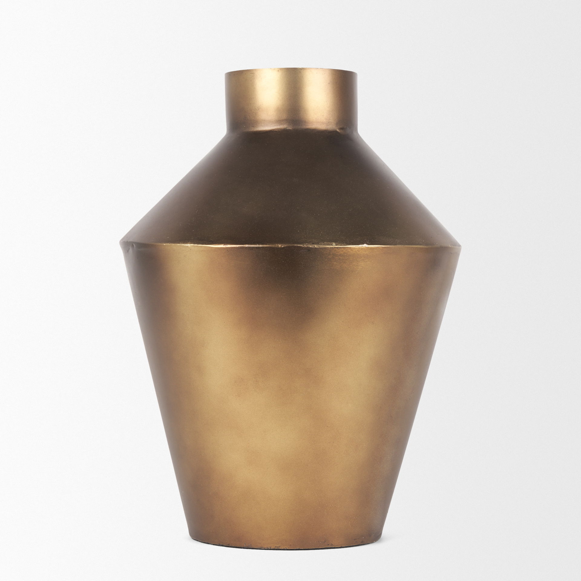 Perrin Small Brushed Gold Metal Decorative Vase large image 