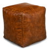 Sunday Afternoon Leather Cube,Natural, Seating by Sarreid, 15" length x 15" width x 16" height thumbnail 8