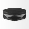Arreto Black Solid Wood Hexagonal Storage Coffee Table, by Mercana, 48" length x 48" width x 15" height thumbnail 7