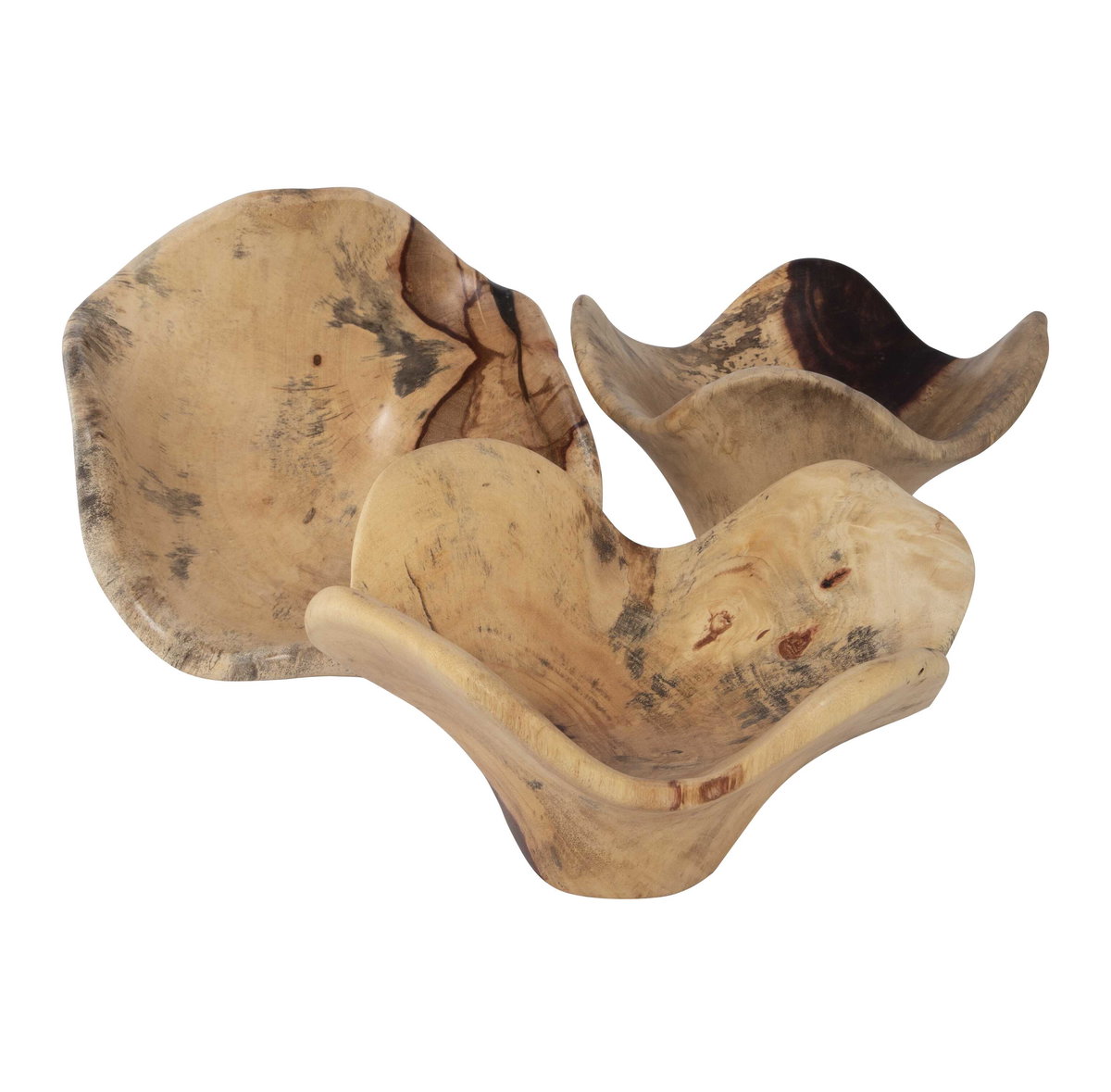 Tamarine Wood Wall Art Set/3, Sculptural Wall Art by Uttermost, 10" width x 10" height x 4.3" depth View 6