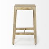 Colony Backless 25in Seat Counter Stool | Brown Wood, Counter & Bar Stool by Mercana, 16" length x 13" width x 25" height thumbnail 4