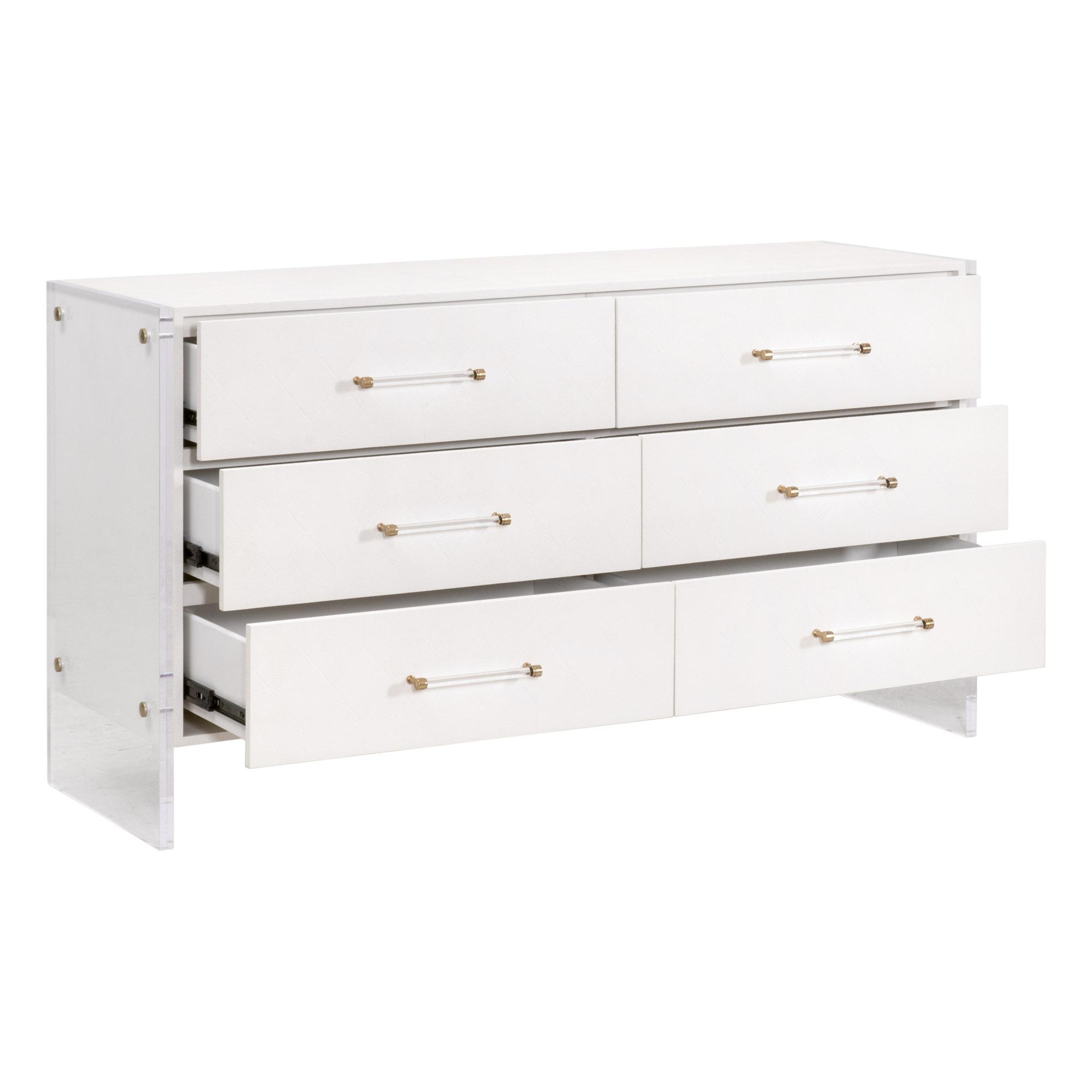 Sonia Shagreen 6-Drawer Double Dresser, by Essentials for Living, 62.25" width x 34" height x 19.5" depth View 4