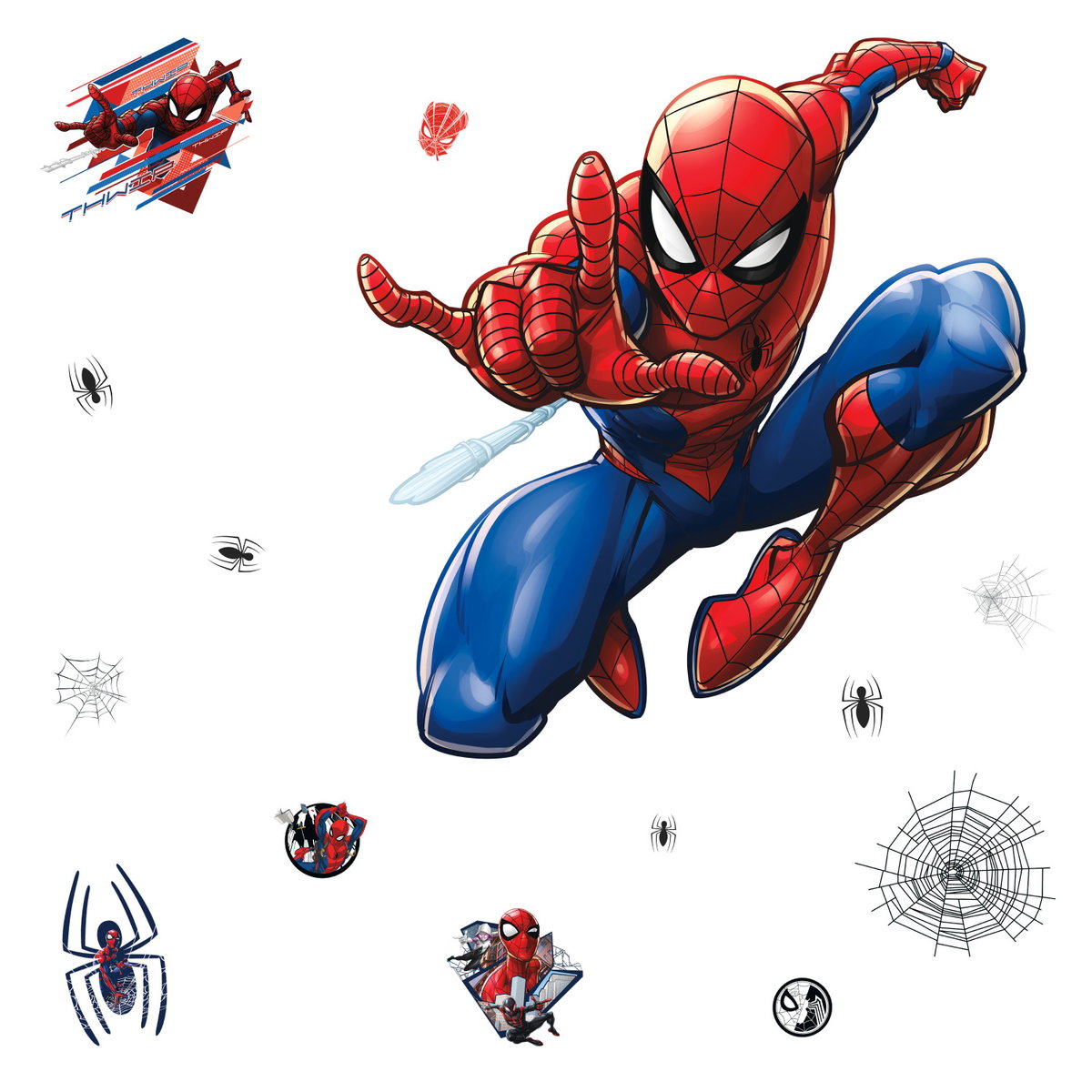 Spider-Man Giant Wall Decals, by York Wall, 3' length x 1'5.25" width x 0.02" depth