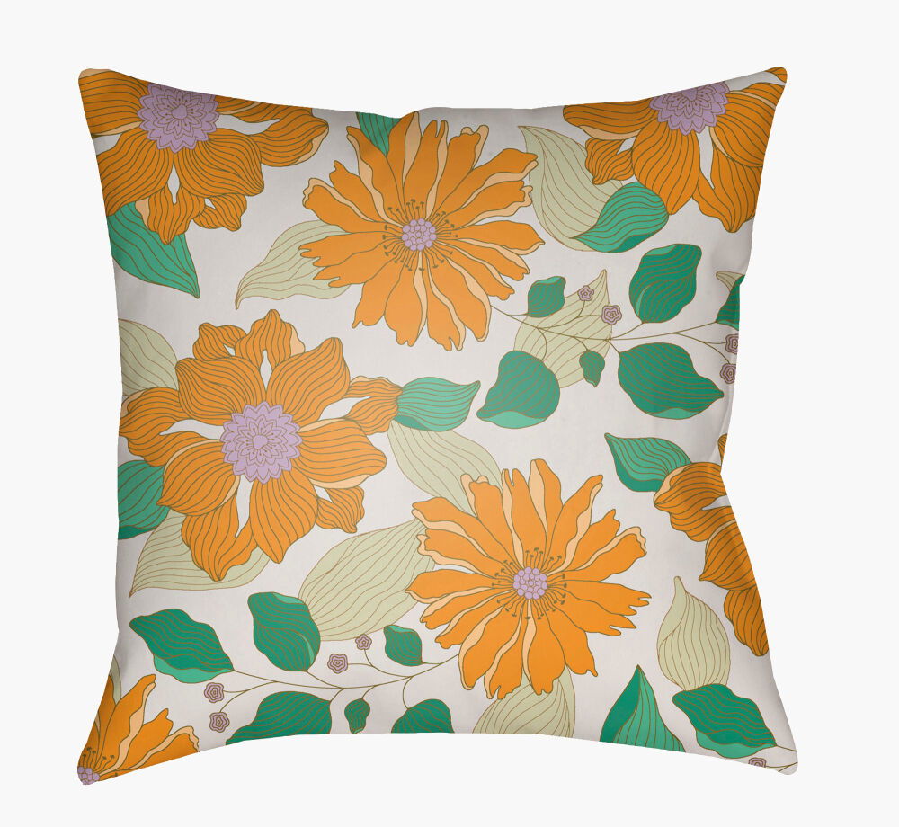 Moody Floral Accent Pillow, Decorative Pillow by Surya, 18" length x 18" width