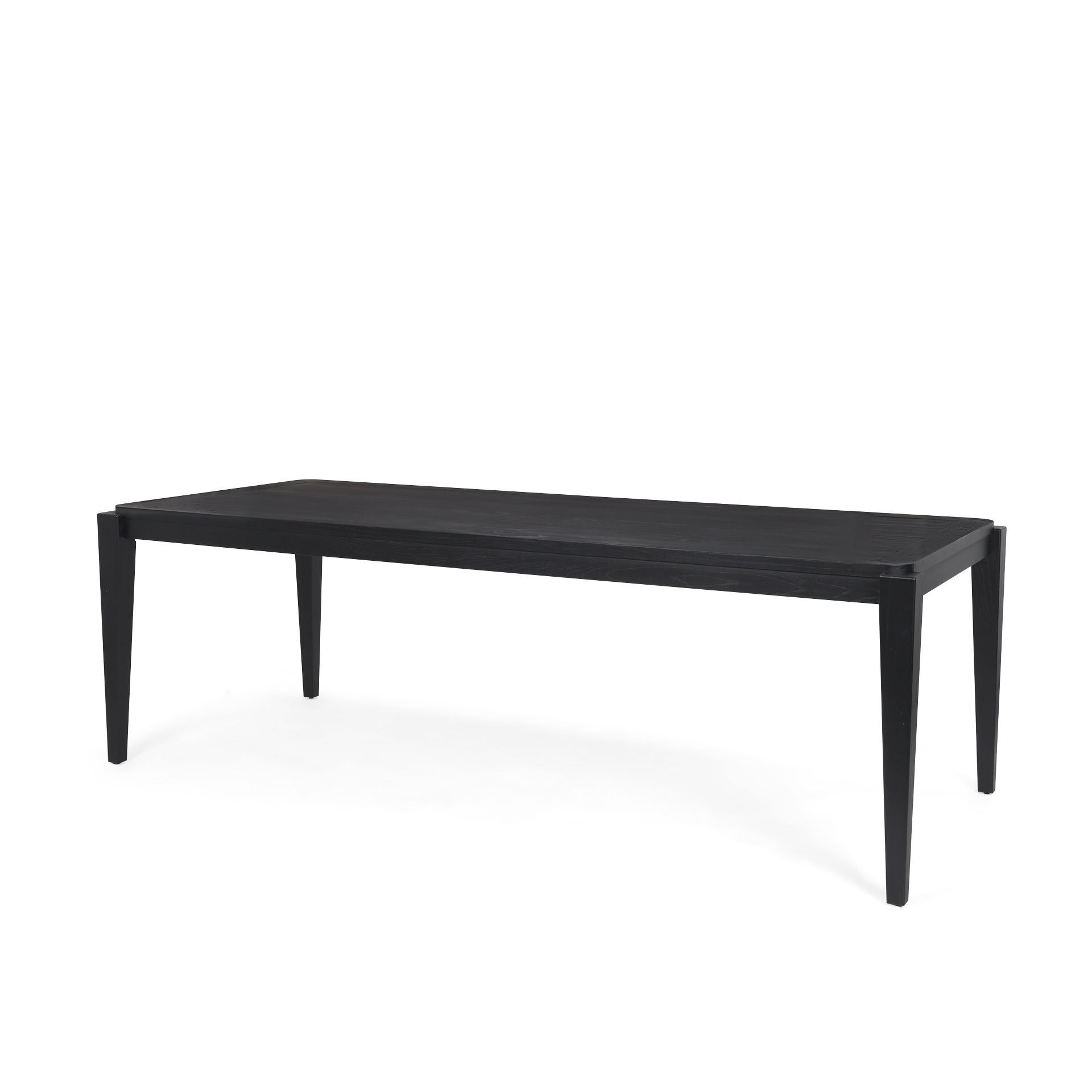 Teva Black Wood Rectangular 92' Dining Table, by Mercana, 92" length x 39" width x 30" height View 1