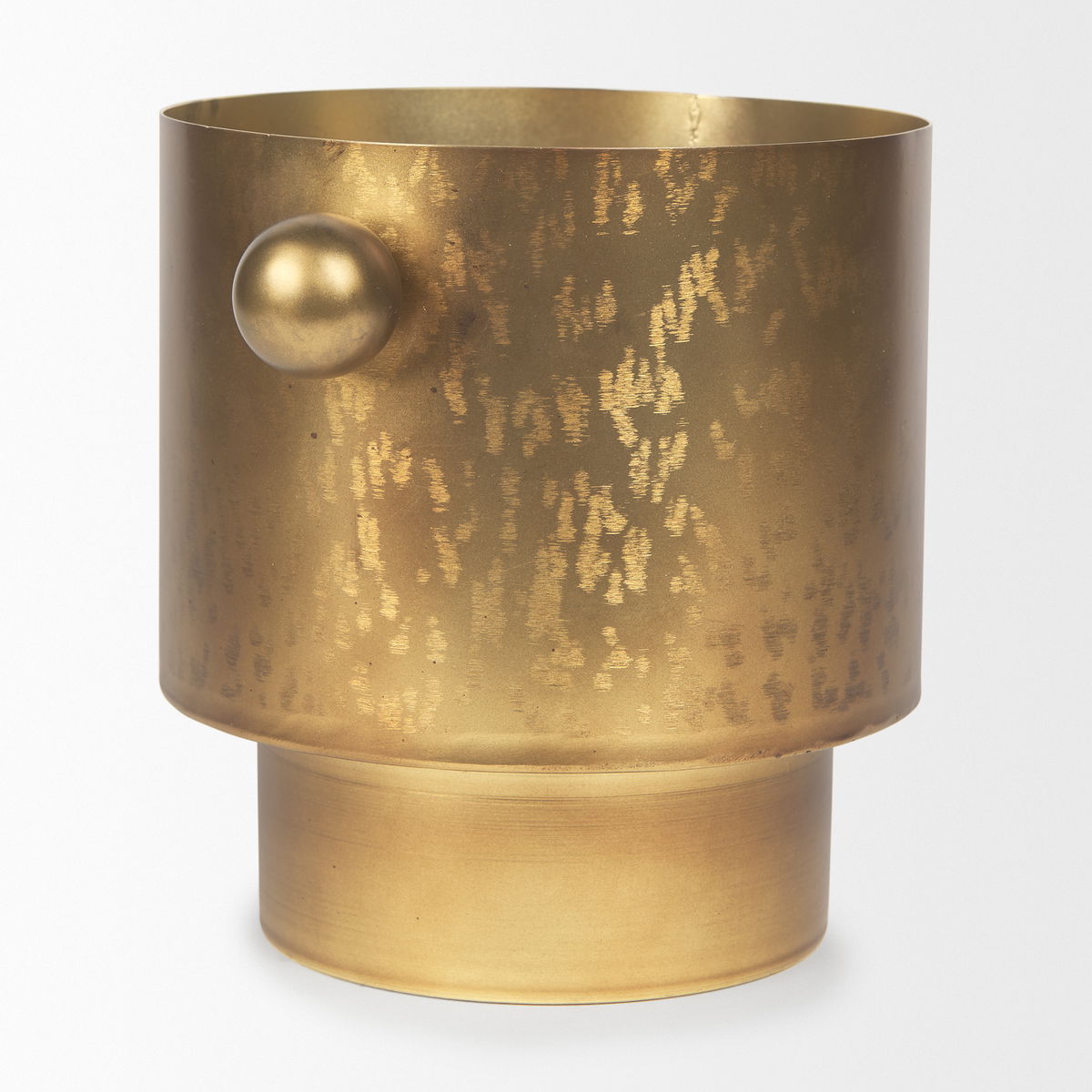 Juno 8.5H Large Gold Iron Vase, by Mercana, 11" length x 8" width x 8.5" height View 5