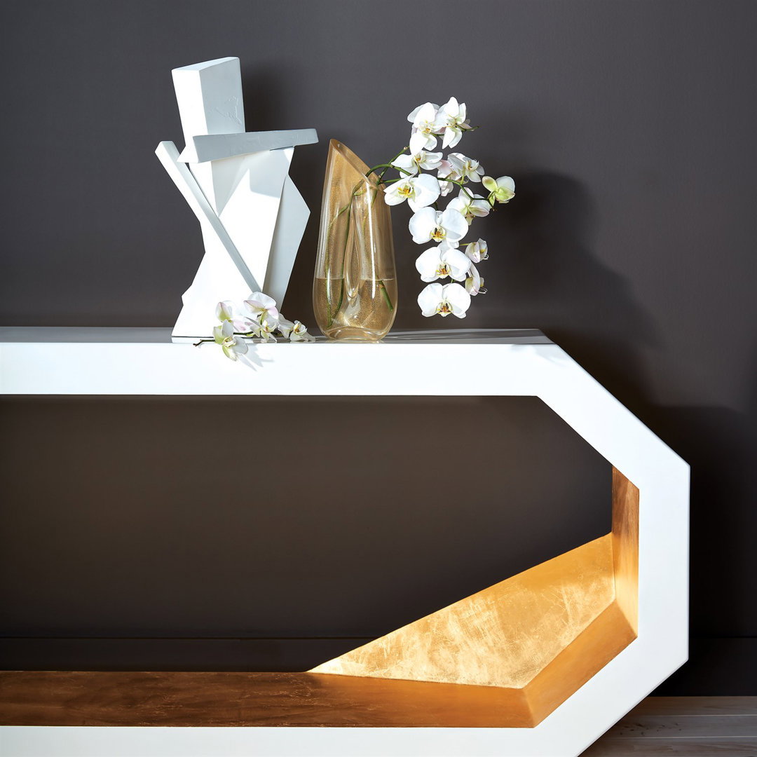 Facet Console-Gold Leaf, Console Table by Global Views, 90" width x 36" height x 22" depth View 4