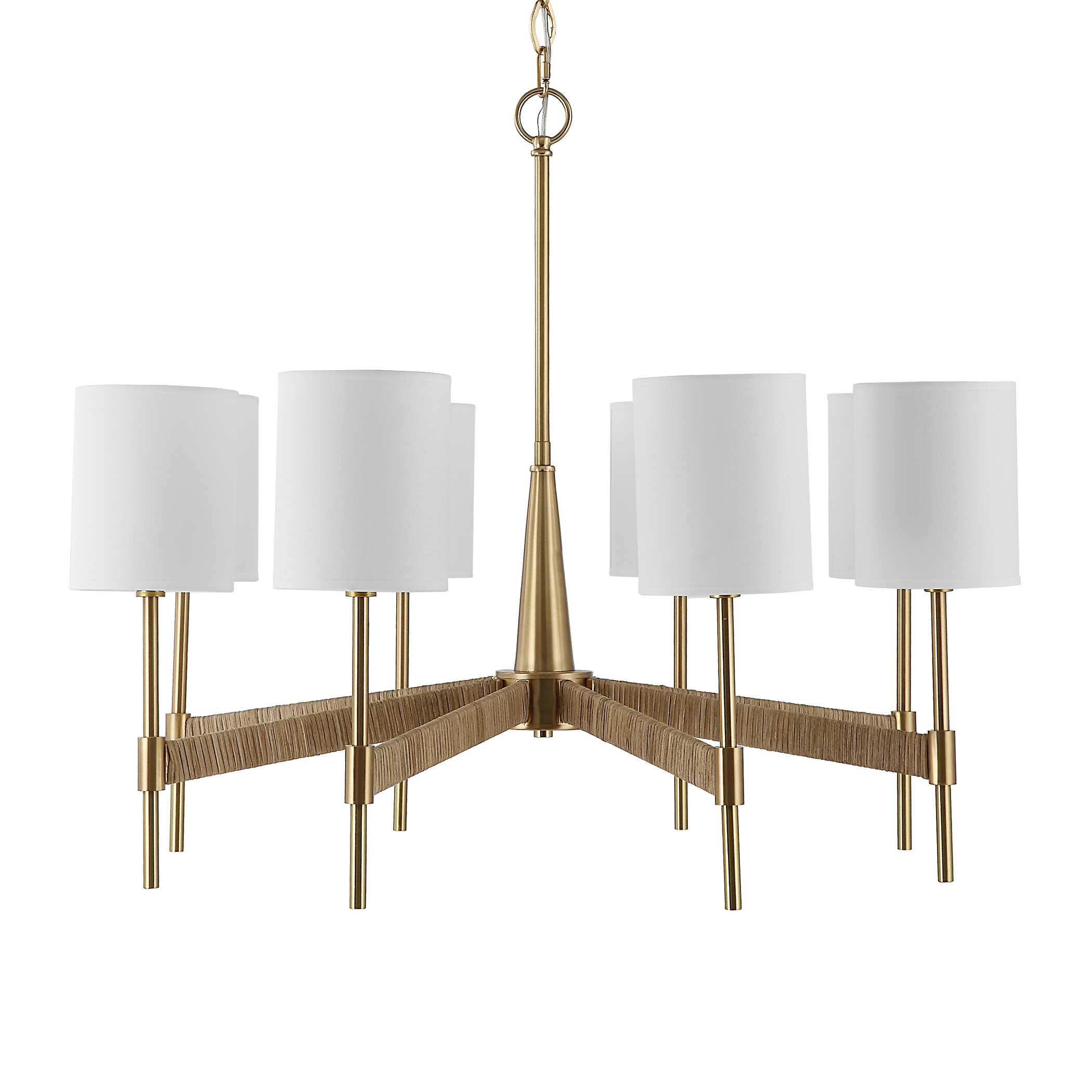 Lautoka Rattan 8 Light Chandelier, Ceiling Light by Uttermost, 32" width x 26" height x 32" diameter x 32" depth View 3