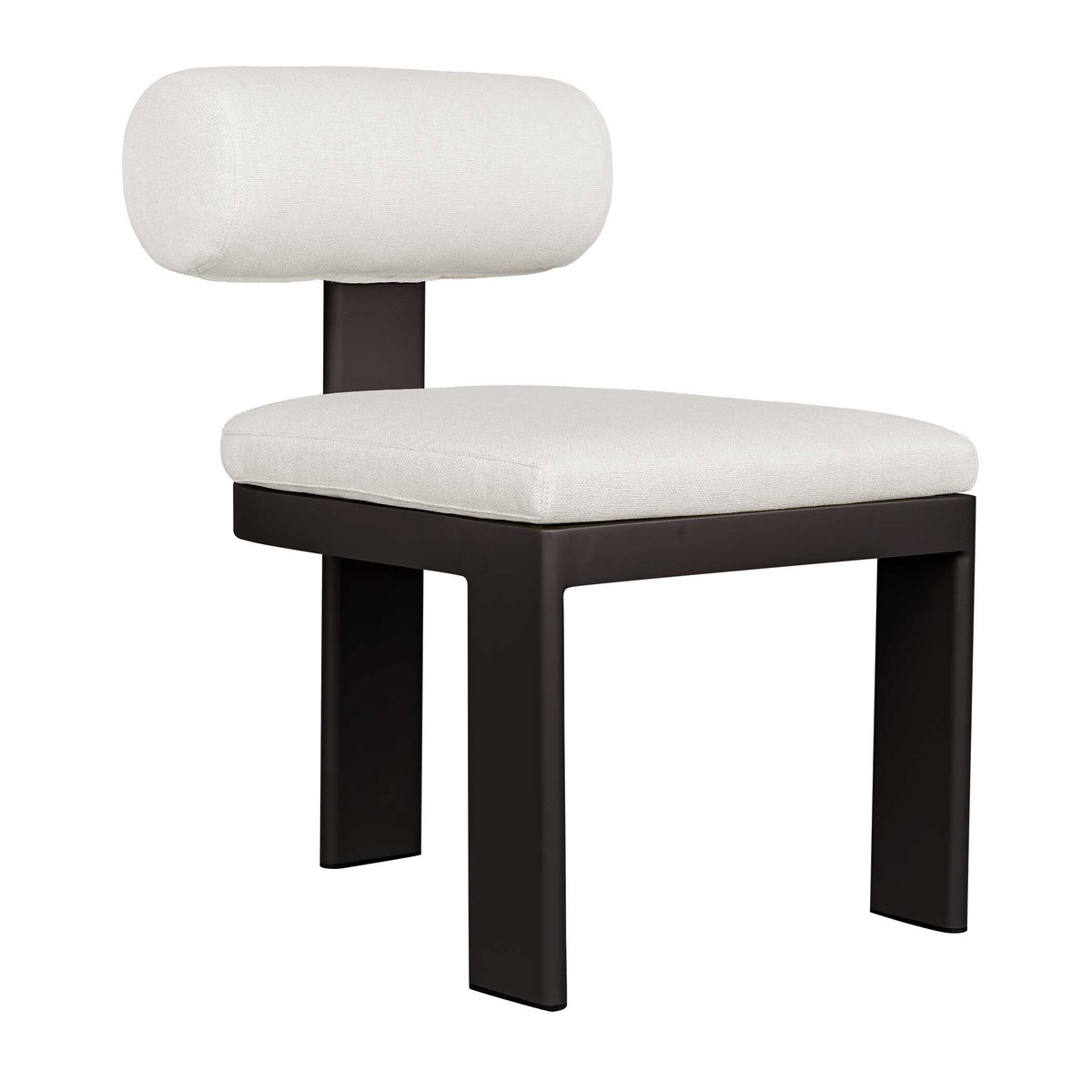 Bolster Back White Outdoor Dining Chair, Outdoor Chair by Uttermost, 1'8" width x 2'7.3" height x 2'4" depth View 5