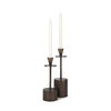 Petria Antiqued Gold Textured Metal Taper Candle Holders thumbnail 0