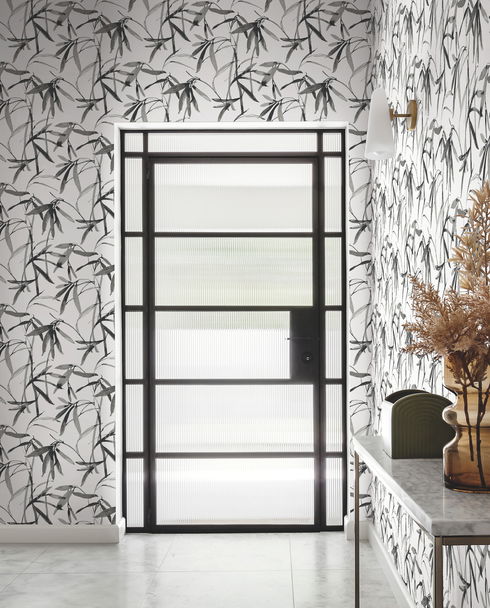 Bamboo Ink Black & White Wallpaper
