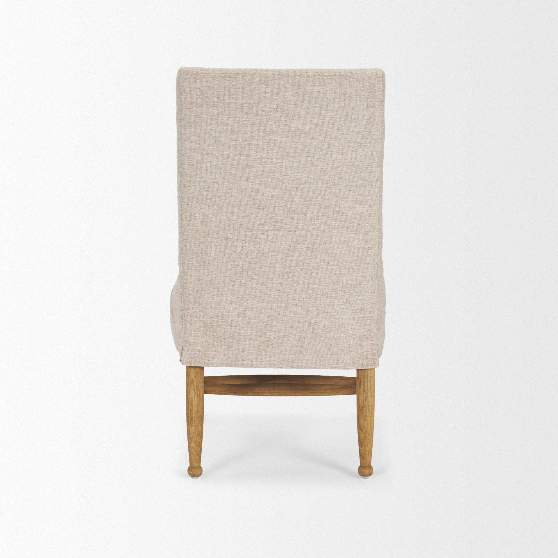Whitley Oatmeal Performance Fabric with Oak Wood Dining Chair, by Mercana, 19.25" length x 24" width x 35" height View 5