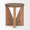 Tahlia Round Natural Brown Wood with Angled Legs Stool thumbnail 3