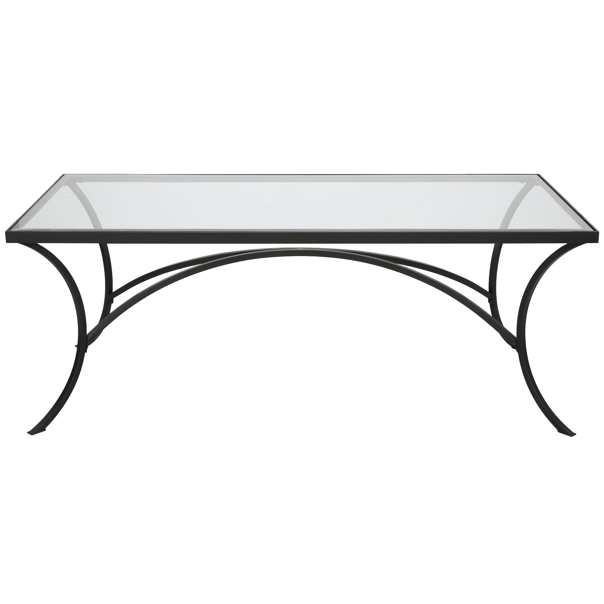 Alayna Black Metal & Glass Coffee Table large image 
