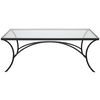 Alayna Black Metal & Glass Coffee Table thumbnail 0