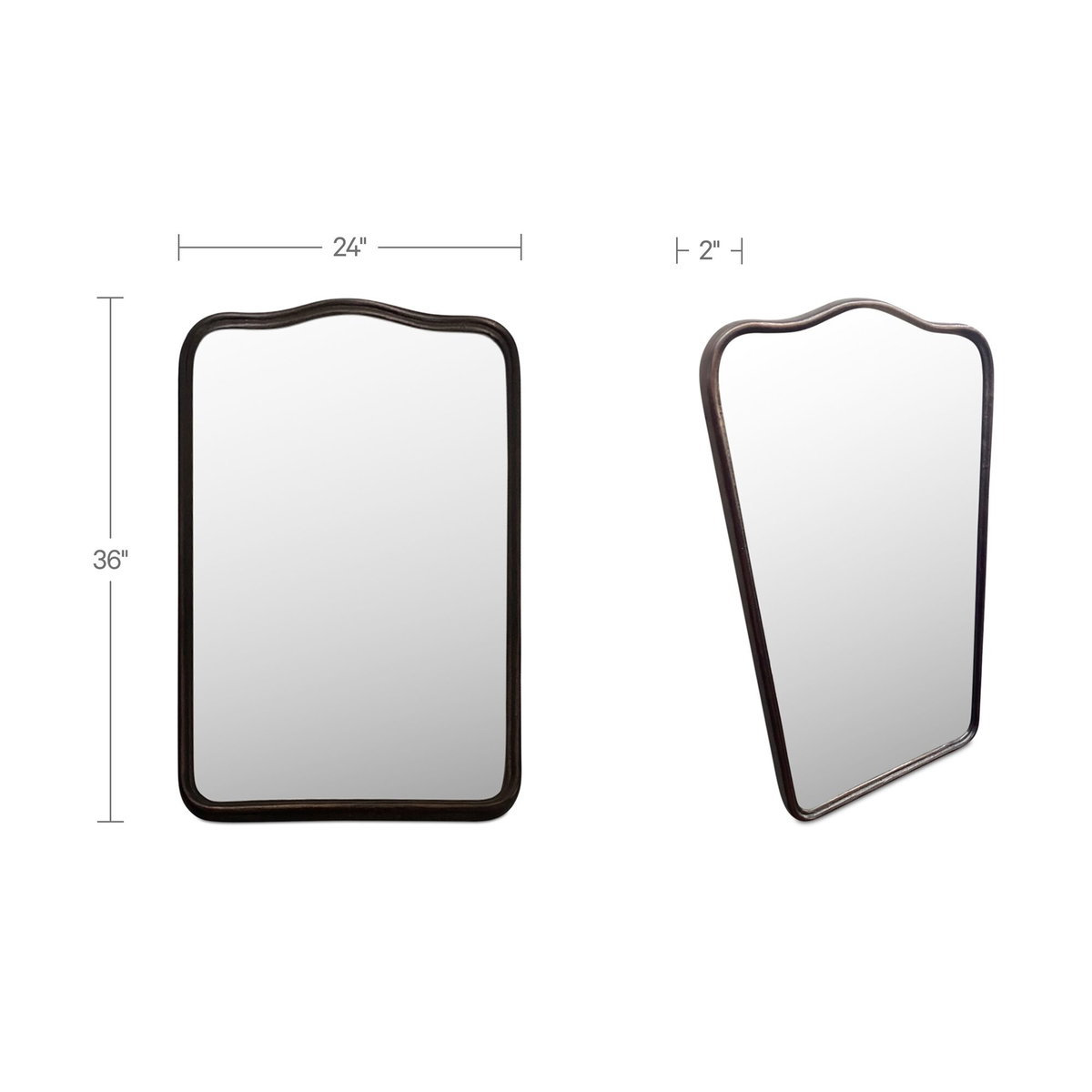 Keyes Mirror Blackened Bronze Cast Aluminum, by Moe's Home, 24" width x 36" height x 2" depth View 4