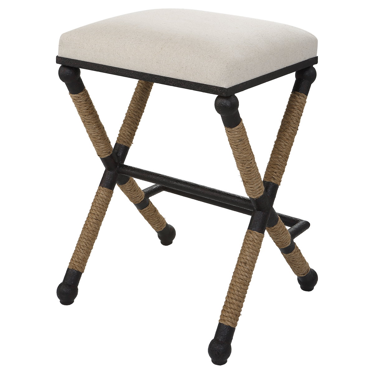 Firth Rustic Oatmeal Counter Stool, Counter & Bar Stool by Uttermost, 18.75" width x 27.62" height x 18.75" depth View 10