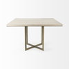 Faye 48'L x 48'W Square Dining Table | Modern | Beige Wood & Antique Gold Metal | Seats 4, by Mercana, 48" length x 48" width x 30" height thumbnail 4