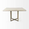 Faye 48'L x 48'W Square Dining Table | Modern | Beige Wood & Antique Gold Metal | Seats 4, by Mercana, 48" length x 48" width x 30" height thumbnail 5