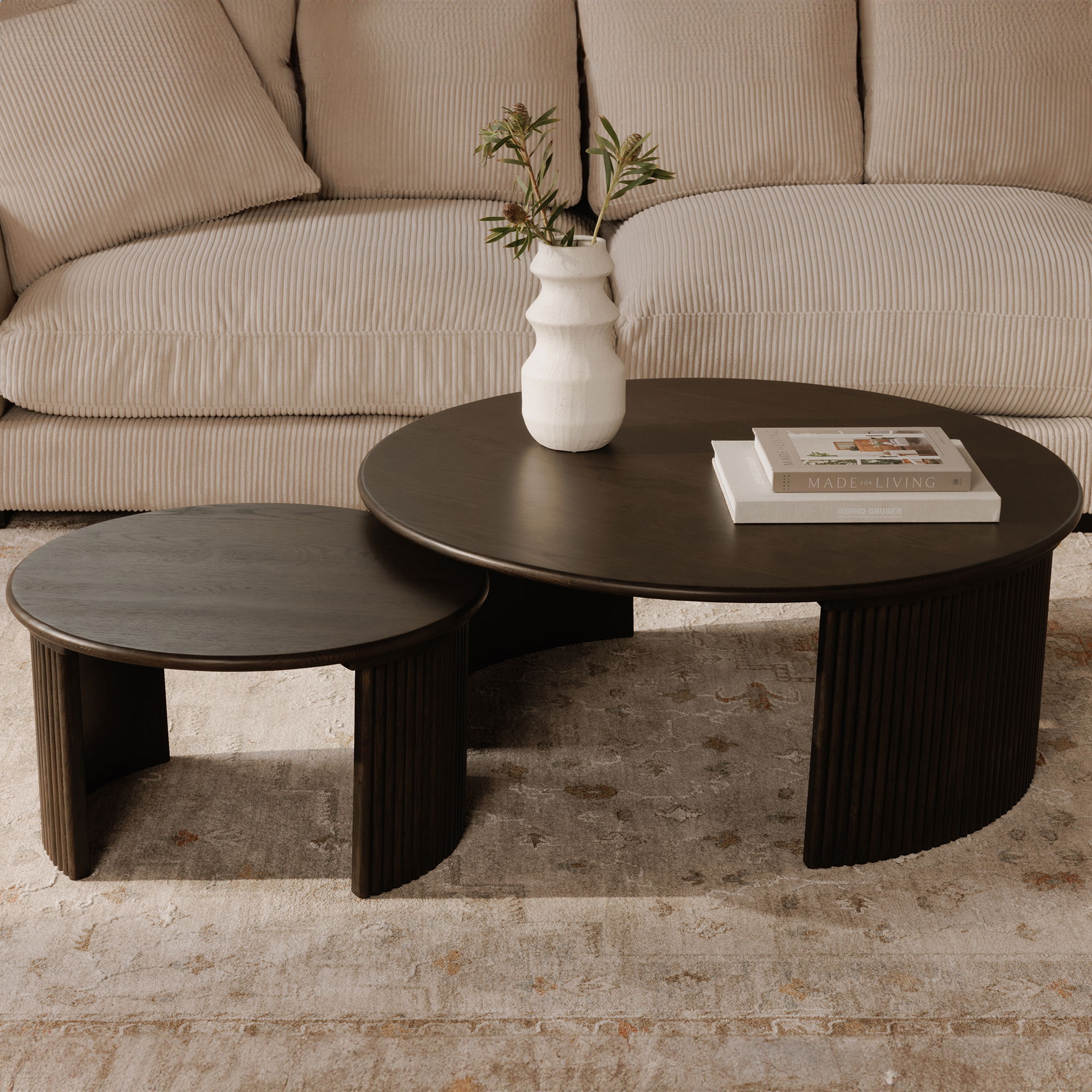 Penny Small Coffee Table Dark Brown, by Moe's Home, 24" width x 13.75" height x 24" depth View 11